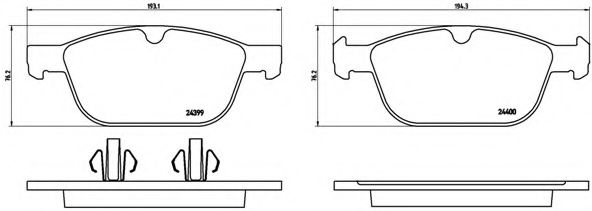 BREMBO - P 86 023 - Комплект тормозных колодок, дисковый тормоз (Тормозная система)