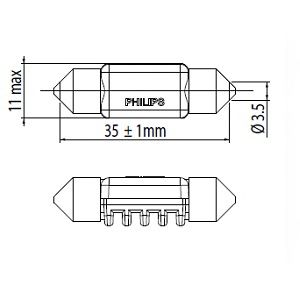 PHILIPS - 128584000KX1 - Лампа накаливания, oсвещение салона (Освещение)