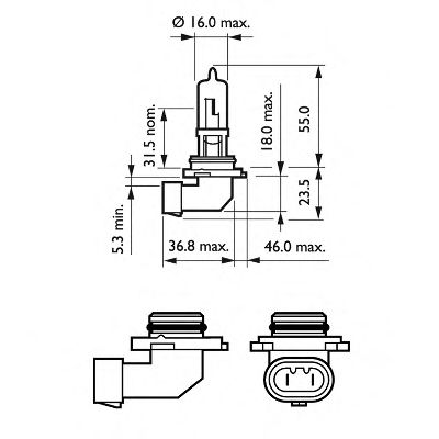 PHILIPS - 9005PRB1 - Лампа накаливания, фара дальнего света (Освещение)