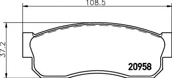 HELLA - 8DB 355 006-081 - Комплект тормозных колодок, дисковый тормоз (Тормозная система)