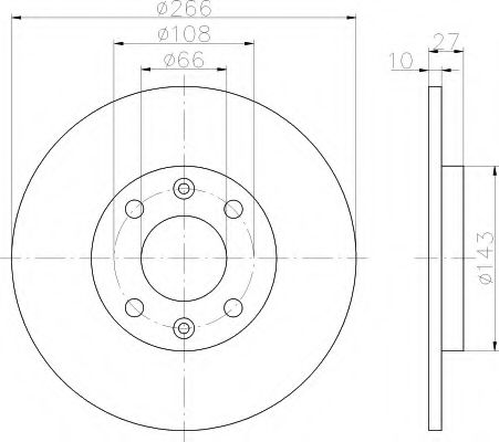 HELLA - 8DD 355 100-851 - Тормозной диск (Тормозная система)