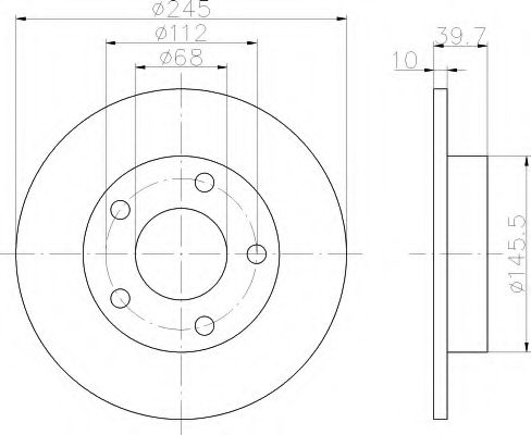 HELLA - 8DD 355 103-841 - Тормозной диск (Тормозная система)