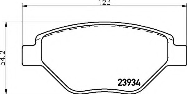 HELLA - 8DB 355 010-551 - Комплект тормозных колодок, дисковый тормоз (Тормозная система)