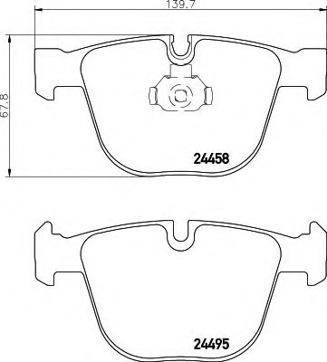 HELLA - 8DB 355 013-171 - Комплект тормозных колодок, дисковый тормоз (Тормозная система)