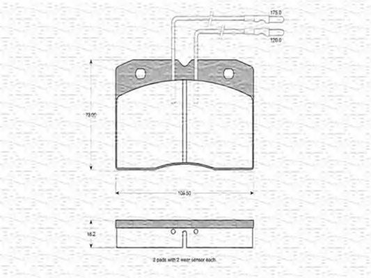 MAGNETI MARELLI - 363702160162 - Комплект тормозных колодок, дисковый тормоз (Тормозная система)