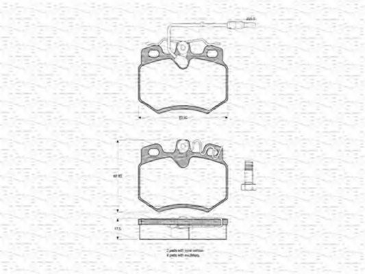 MAGNETI MARELLI - 363702160213 - Комплект тормозных колодок, дисковый тормоз (Тормозная система)