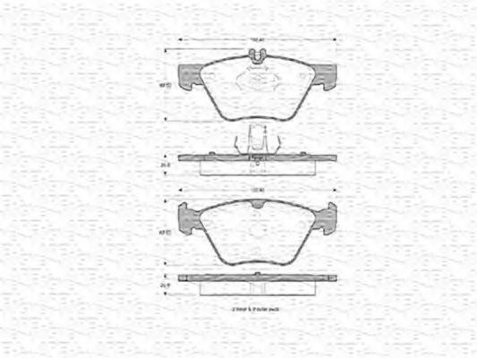 MAGNETI MARELLI - 363702160401 - Комплект тормозных колодок, дисковый тормоз (Тормозная система)