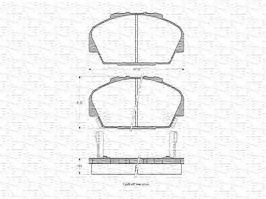 MAGNETI MARELLI - 363702160578 - Комплект тормозных колодок, дисковый тормоз (Тормозная система)