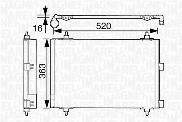 MAGNETI MARELLI - 350203628000 - Конденсатор, кондиционер (Кондиционер)