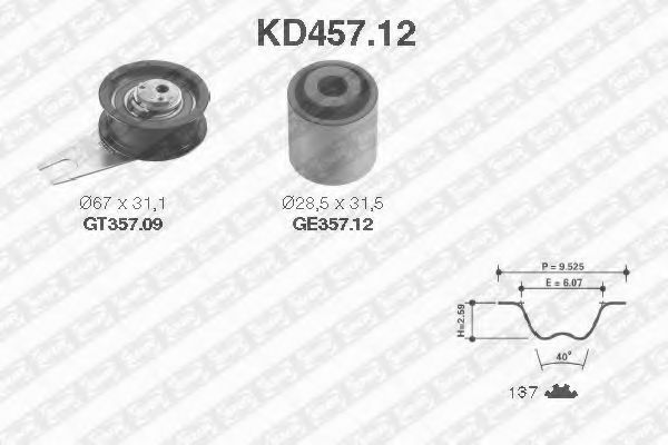 SNR - KD457.12 - Комплект ремня ГРМ (Ременный привод)