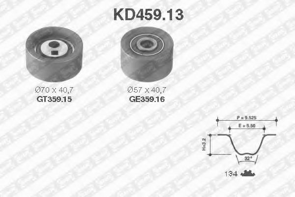 SNR - KD459.13 - Комплект ремня ГРМ (Ременный привод)