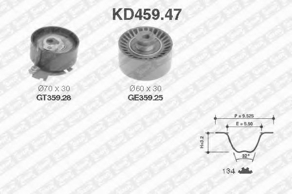 SNR - KD459.47 - Комплект ремня ГРМ (Ременный привод)