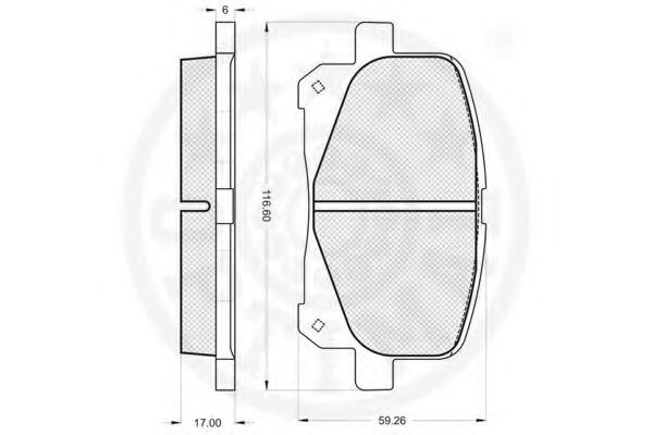 OPTIMAL - 12146 - Комплект тормозных колодок, дисковый тормоз (Тормозная система)