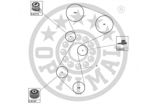 OPTIMAL - SK-1107 - Комплект ремня ГРМ (Ременный привод)