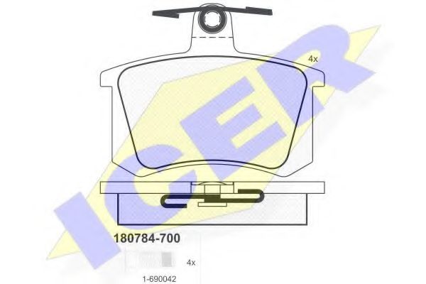 ICER - 180784-700 - Комплект тормозных колодок, дисковый тормоз (Тормозная система)