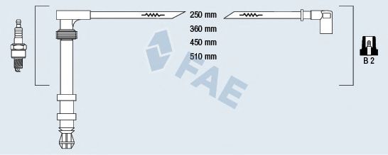 FAE - 86050 - Комплект проводов зажигания (Система зажигания)