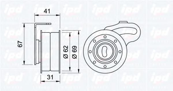 IPD - 14-0803 - Натяжной ролик, ремень ГРМ (Ременный привод)