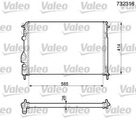 VALEO - 732316 - Радиатор, охлаждение двигателя (Охлаждение)