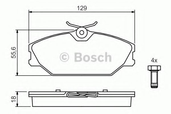 BOSCH - 0 986 494 024 - Комплект тормозных колодок, дисковый тормоз (Тормозная система)