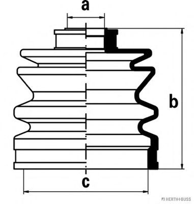 HERTH+BUSS JAKOPARTS - J2865001 - Комплект пылника, приводной вал (Привод колеса)