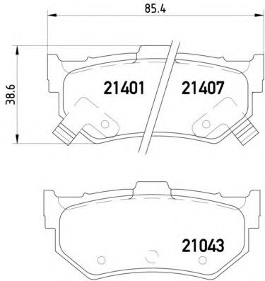 BREMBO - P 28 007 - Комплект тормозных колодок, дисковый тормоз (Тормозная система)