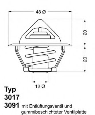 WAHLER - 3017.87D2 - Термостат, охлаждающая жидкость (Охлаждение)