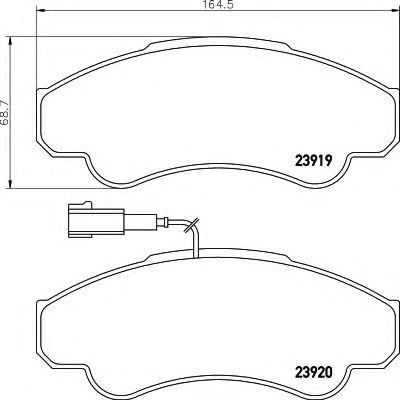 HELLA - 8DB 355 010-401 - Комплект тормозных колодок, дисковый тормоз (Тормозная система)