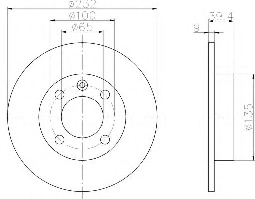 HELLA - 8DD 355 106-681 - Тормозной диск (Тормозная система)