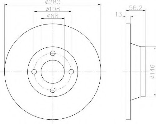 HELLA - 8DD 355 103-071 - Тормозной диск (Тормозная система)