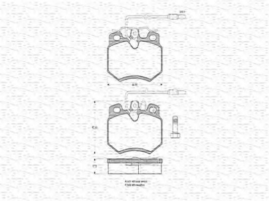 MAGNETI MARELLI - 363702160299 - Комплект тормозных колодок, дисковый тормоз (Тормозная система)