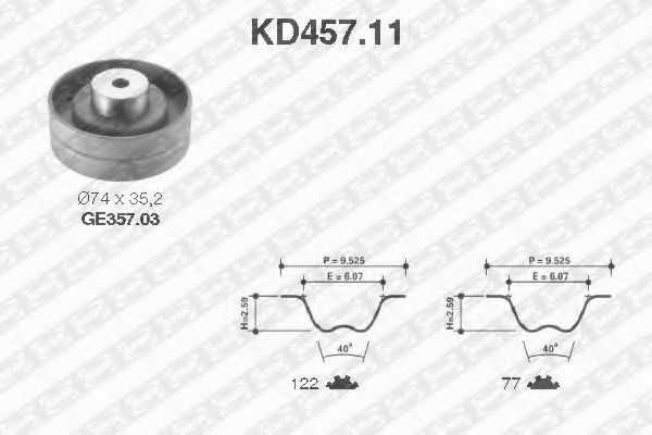 SNR - KD457.11 - Комплект ремня ГРМ (Ременный привод)