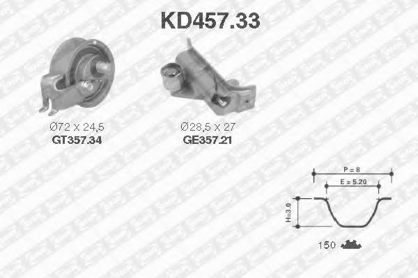 SNR - KD457.33 - Комплект ремня ГРМ (Ременный привод)