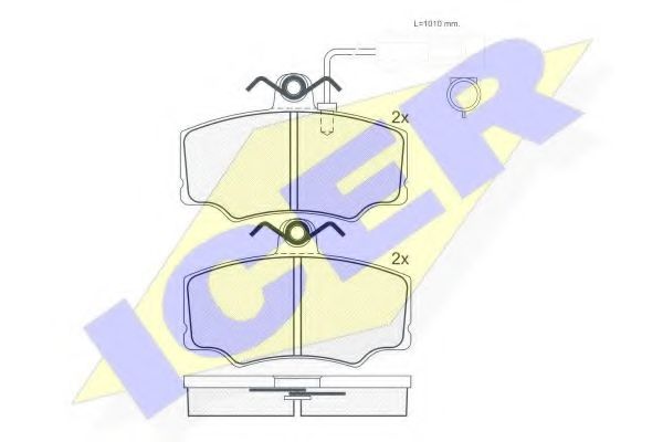 ICER - 180869 - Комплект тормозных колодок, дисковый тормоз (Тормозная система)
