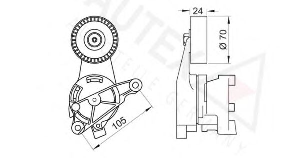 AUTEX - 654084 - Натяжная планка, поликлиновой ремень (Ременный привод)