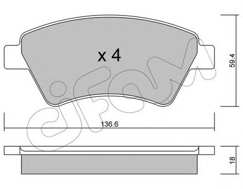 CIFAM - 822-544-0 - Комплект тормозных колодок, дисковый тормоз (Тормозная система)