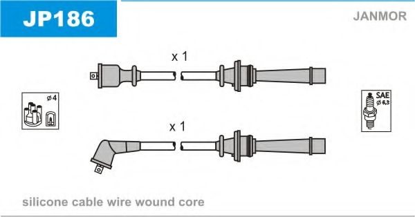 JANMOR - JP186 - Комплект проводов зажигания (Система зажигания)