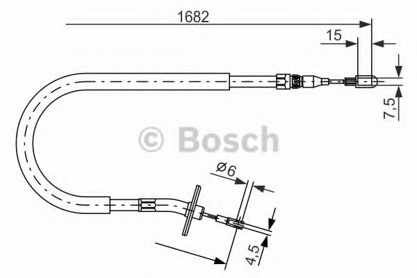 BOSCH - 1 987 477 703 - Трос, стояночная тормозная система (Тормозная система)