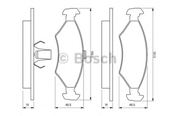 BOSCH - 0 986 424 462 - Комплект тормозных колодок, дисковый тормоз (Тормозная система)