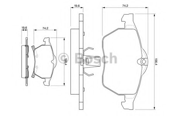 BOSCH - 0 986 424 488 - Комплект тормозных колодок, дисковый тормоз (Тормозная система)