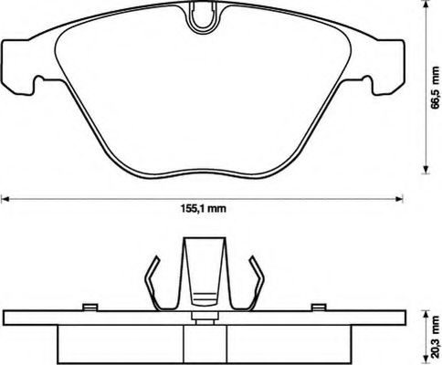 BENDIX - 573189B - Комплект тормозных колодок, дисковый тормоз