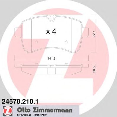 ZIMMERMANN - 24570.210.1 - Комплект тормозных колодок, дисковый тормоз (Тормозная система)