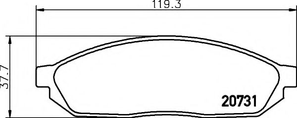 HELLA - 8DB 355 007-281 - Комплект тормозных колодок, дисковый тормоз (Тормозная система)