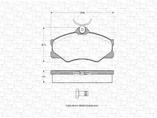 MAGNETI MARELLI - 363702160209 - Комплект тормозных колодок, дисковый тормоз (Тормозная система)