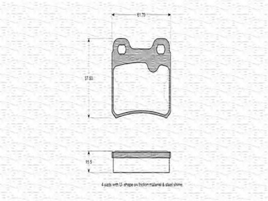 MAGNETI MARELLI - 430216170272 - Комплект тормозных колодок, дисковый тормоз (Тормозная система)