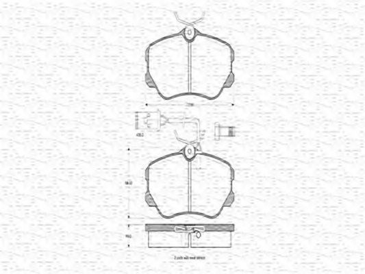 MAGNETI MARELLI - 363702160284 - Комплект тормозных колодок, дисковый тормоз (Тормозная система)