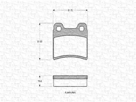 MAGNETI MARELLI - 363702160290 - Комплект тормозных колодок, дисковый тормоз (Тормозная система)