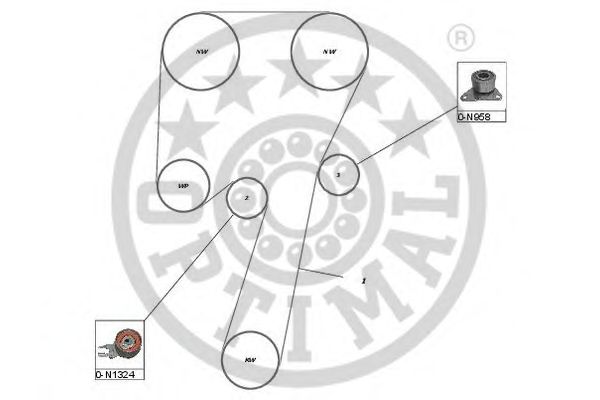 OPTIMAL - SK-1492 - Комплект ремня ГРМ (Ременный привод)