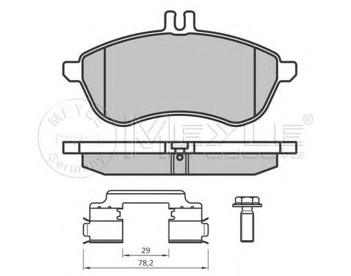 MEYLE - 025 243 0620/K2 - Комплект тормозных колодок, дисковый тормоз (Тормозная система)