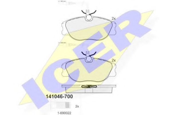 ICER - 141046-700 - Комплект тормозных колодок, дисковый тормоз (Тормозная система)