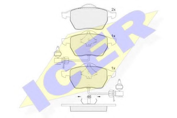 ICER - 181362 - Комплект тормозных колодок, дисковый тормоз (Тормозная система)